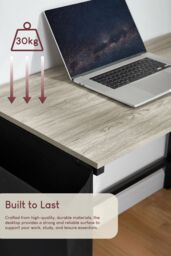 Home Discount Vida Designs Brooklyn Small Computer Desk Storage Office Study Gaming Table in Grey - thumbnail 5