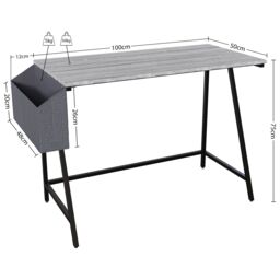 Home Discount Vida Designs Brooklyn Small Computer Desk Storage Office Study Gaming Table in Grey - thumbnail 3