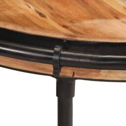 Berkfield Home Side Table √ò55x60 cm Solid Wood Acacia in Brown - Size: 55x60 cm - thumbnail 5