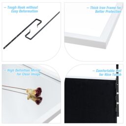 Costway 2 IN1 Full Length Mirror Over the Door Dressing Mirror Wall Mounted Makeup in White - thumbnail 5