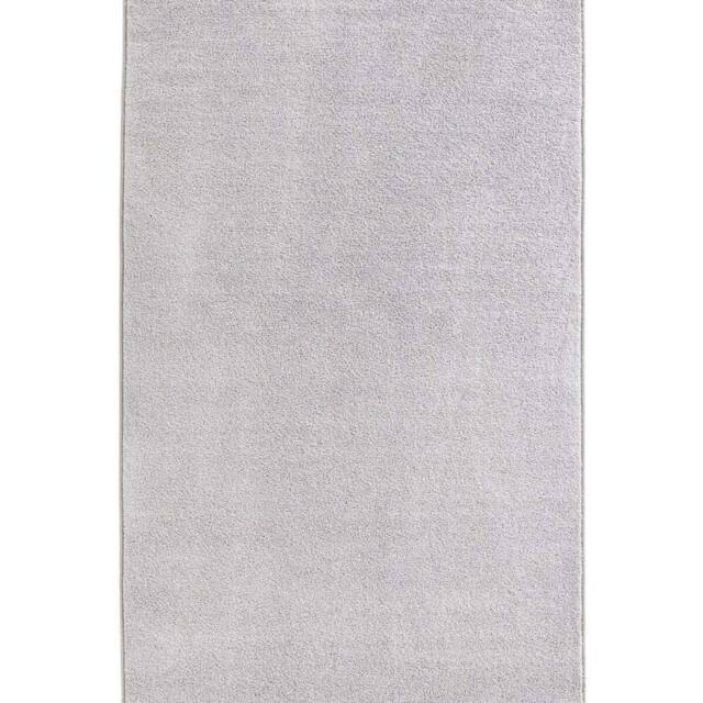 THE RUGS Velours Pure Modern Plain Velour Rug Synthetic Short Pile in White - Size: 80 cm x 150 cm - image 1