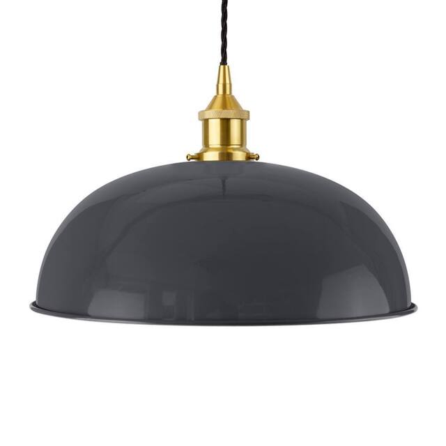 SE Home Slate Grey Worcester Pendant Light - Polished Brass - Black Twisted - image 1