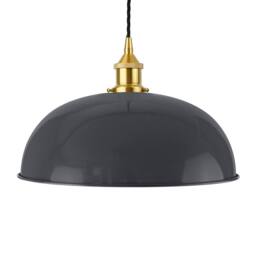 SE Home Slate Grey Worcester Pendant Light - Polished Brass - Black Twisted - thumbnail 1