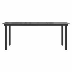 Berkfield Home Garden Table Black 190x90x74 cm Aluminium & Glass - Size: 190 x 90 x 74 cm - thumbnail 5