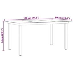 Berkfield Home Garden Table Black 190x90x74 cm Aluminium & Glass - Size: 190 x 90 x 74 cm - thumbnail 9
