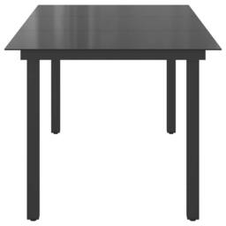 Berkfield Home Garden Table Black 190x90x74 cm Aluminium & Glass - Size: 190 x 90 x 74 cm - thumbnail 6