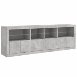 Berkfield Home Sideboard with LED Lights Concrete Grey 202x37x67 cm - Size: 202 x 37 x 67 cm - thumbnail 6