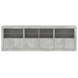 Berkfield Home Sideboard with LED Lights Concrete Grey 202x37x67 cm - Size: 202 x 37 x 67 cm - thumbnail 7