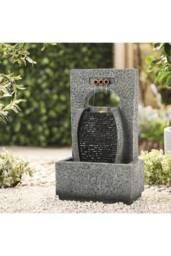 Living and Home Creative Solar-Powered Outdoor Garden Water Fountain Decor in Natural - thumbnail 2