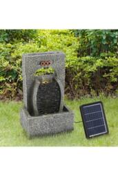 Living and Home Creative Solar-Powered Outdoor Garden Water Fountain Decor in Natural - thumbnail 3