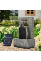 Living and Home Creative Solar-Powered Outdoor Garden Water Fountain Decor in Natural - thumbnail 1