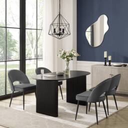 Home Detail Talia Black Oval Japandi Table - thumbnail 8