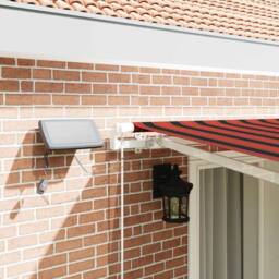 Berkfield Home Manual Retractable Awning with LED Orange & Brown 400x300 cm - thumbnail 5
