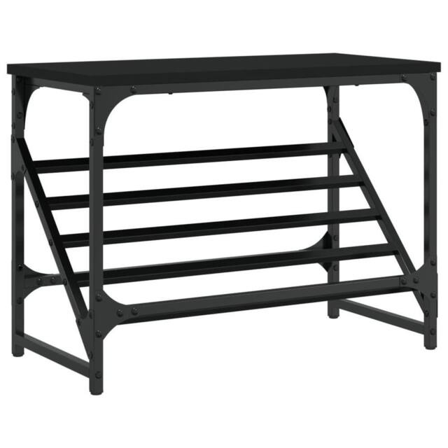 Berkfield Home Shoe Rack Black 60x30x45 cm Engineered Wood - Size: 60 x 30 x 45 cm - image 1