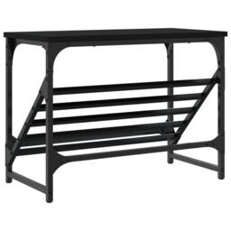 Berkfield Home Shoe Rack Black 60x30x45 cm Engineered Wood - Size: 60 x 30 x 45 cm - thumbnail 6