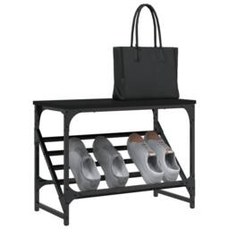 Berkfield Home Shoe Rack Black 60x30x45 cm Engineered Wood - Size: 60 x 30 x 45 cm - thumbnail 3