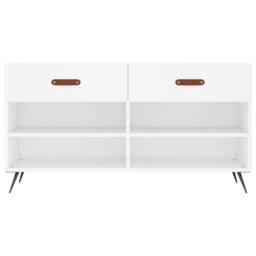 Berkfield Home Shoe Bench White 102x35x55 cm Engineered Wood - Size: 102 x 35 x 55 cm - thumbnail 6