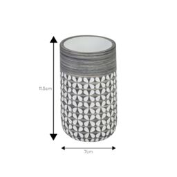 Showerdrape Ravello Geo Floral Grey & White Tumbler - thumbnail 2