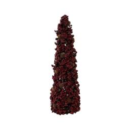 Four Candle Luxury Burgundy Berry & Mini Pinecone Tree 49cm - thumbnail 1