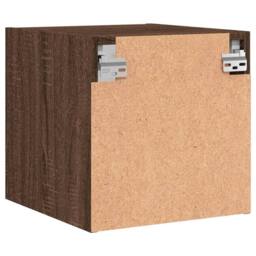 Berkfield Home Elegant Bedside Cabinet with Glass Door Brown Oak 35x37x35 cm - Size: 35 x 37 x 35 cm - thumbnail 9