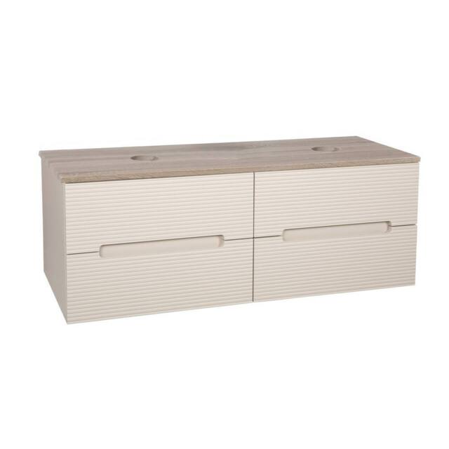Bathroom Kingdom Monza Oatmeal & Oak Fluted Wall Hung Vanity Basin 1200mm - image 1