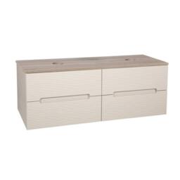 Bathroom Kingdom Monza Oatmeal & Oak Fluted Wall Hung Vanity Basin 1200mm - thumbnail 1