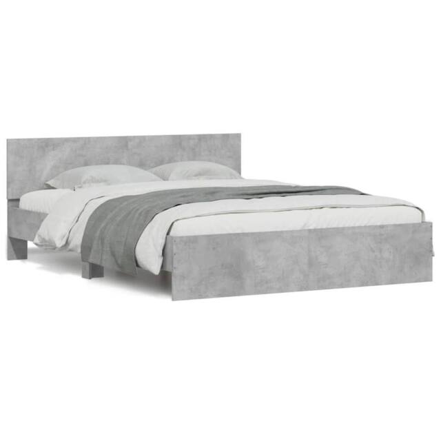 Berkfield Home Bed Frame without Mattress Concrete Grey 140x200 cm - image 1