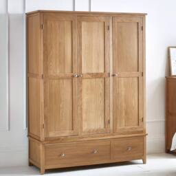 Cheshire Premium Brixton 3 Door Wardrobe in Oak in Light Oak - thumbnail 2