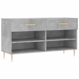 Berkfield Home Shoe Bench Concrete Grey 102x35x55 cm Engineered Wood - Size: 102 x 35 x 55 cm