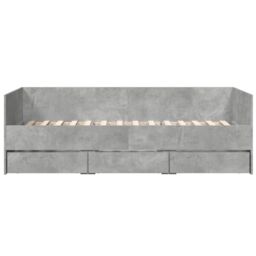 Berkfield Home Daybed with Drawers without Mattress Concrete Grey 90x200 cm - thumbnail 4