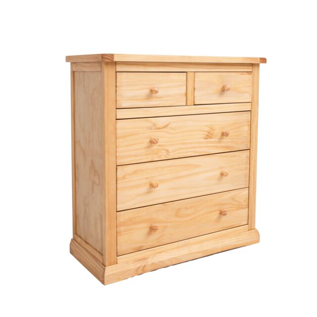 Cabinet Bits Lucca 5 Drawer Chest of Drawers Wood Knob in Light Brown - image 1