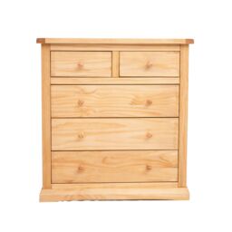 Cabinet Bits Lucca 5 Drawer Chest of Drawers Wood Knob in Light Brown - thumbnail 2