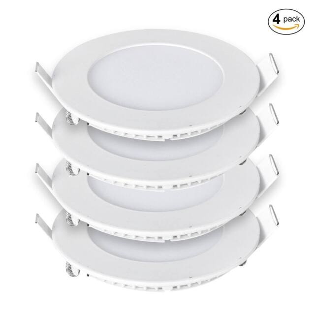 ENER-J 3W Recessed Round LED Mini Panel 85mm diameter (Hole Size 70mm), CE Driver, 90 Lm/Watt, RA 80, 4000K (Pack of 4) - image 1