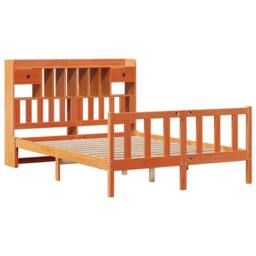 Berkfield Home Bookcase Bed without Mattress Wax Brown 160x200 cm Solid Wood Pine - thumbnail 3