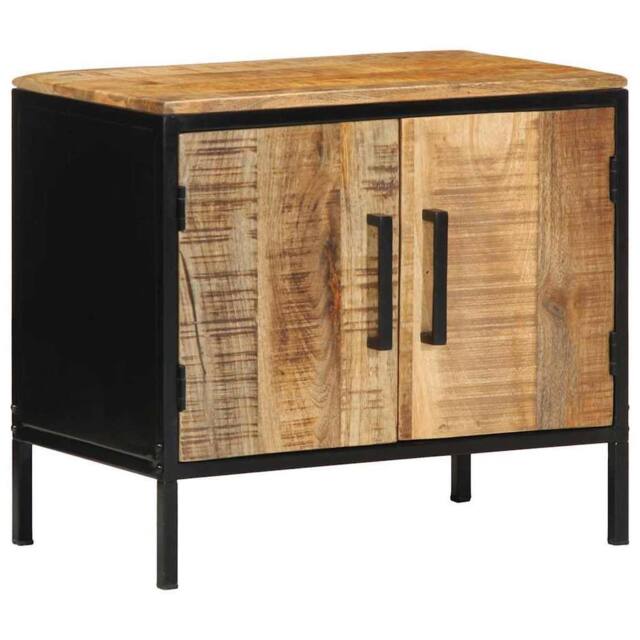 Berkfield Home Bedside Cabinets 2 pcs 50x30x45 cm Solid Wood Rough Mango in Brown - Size: 50 x 30 x 45 cm - image 1