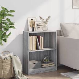 Berkfield Home Decorative Bookshelf Grey Sonoma 60x24x74.5 cm Engineered Wood - thumbnail 1