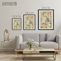 "Artery8 Leaves & Flowers From Nature No 8 Jones Black Framed Canvas Wall Art in Beige - Size: W12"" x H16""" - thumbnail 4