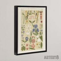 "Artery8 Leaves & Flowers From Nature No 8 Jones Black Framed Canvas Wall Art in Beige - Size: W12"" x H16""" - thumbnail 2
