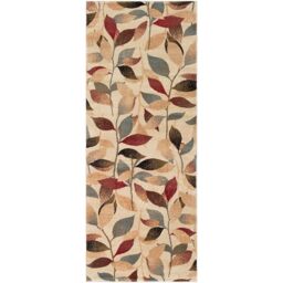 Livabliss Riley-Modern Beige Green Brown Graphic Living Dining Bedroom Rug in Dark Red - Size: 60 cm x 100 cm - thumbnail 2