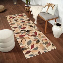 Livabliss Riley-Modern Beige Green Brown Graphic Living Dining Bedroom Rug in Dark Red - Size: 60 cm x 100 cm - thumbnail 8