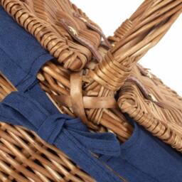 Red Hamper Wicker Childs Light Steamed Finish Cotton Lined Oval Picnic Basket in Blue - thumbnail 4