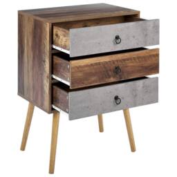 Wyld and Coco Sideboard - Dark Brown and Grey Particle Board 3 Drawers - thumbnail 5
