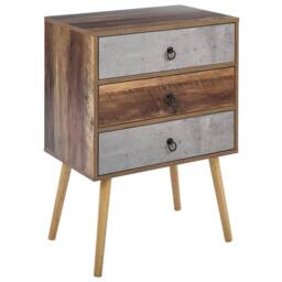 Wyld and Coco Sideboard - Dark Brown and Grey Particle Board 3 Drawers - thumbnail 2