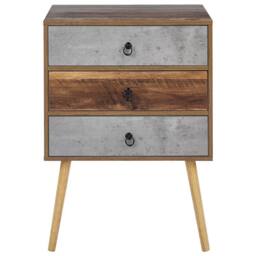 Wyld and Coco Sideboard - Dark Brown and Grey Particle Board 3 Drawers - thumbnail 4