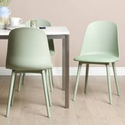 Wyld and Coco Set of 2 Light Green Padded Dining Chairs - thumbnail 1
