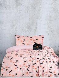 Smart Living Halloween Ghost & Magical Cat Fleece Cushions - Spooky Decor Pillows in Black - thumbnail 3