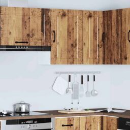 Berkfield Home Kitchen Wall Cabinet¬†Porto Old Wood Engineered Wood in Brown - thumbnail 4