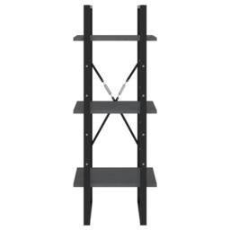 Berkfield Home Decorative 3-Tier Book Cabinet Grey 40x30x105 cm Solid Pinewood - Size: 40 x 30 x 105 cm - thumbnail 4