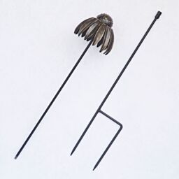 Paper High Metal Echinacea Flower Garden Stake Decoration in Black - thumbnail 6