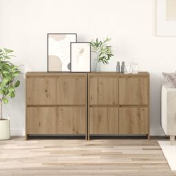 Berkfield Home Sideboard 2 pcs Artisan oak 70 x 41 x 75 cm Engineered wood in Brown